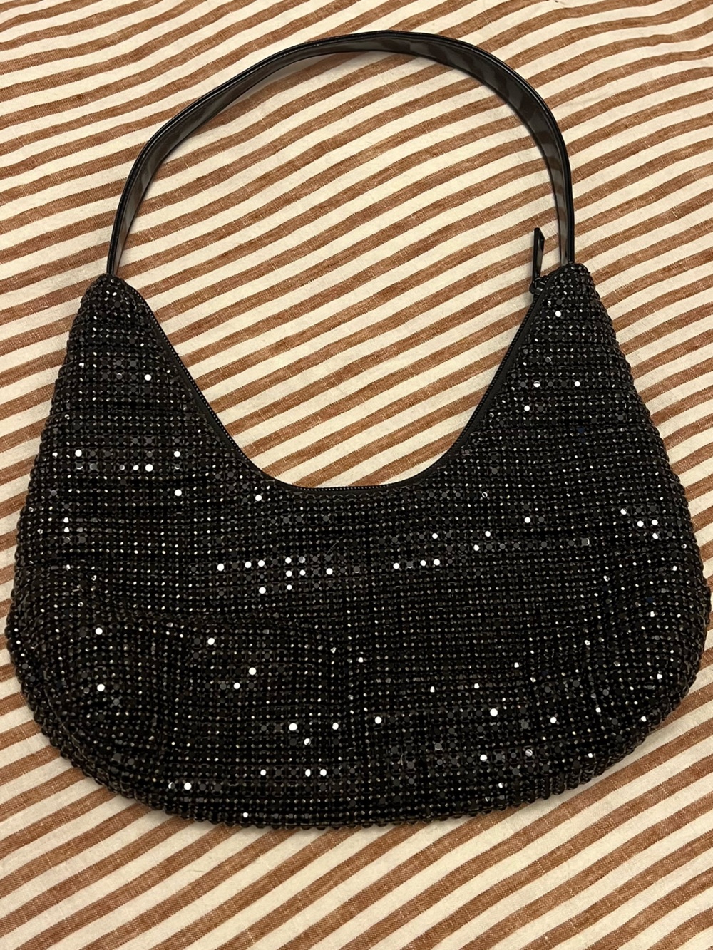 Black Rhinestone/Chainmail Purse Evening Shoulder Bag